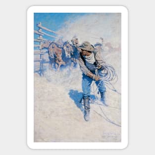 In the Corral by NC Wyeth Sticker